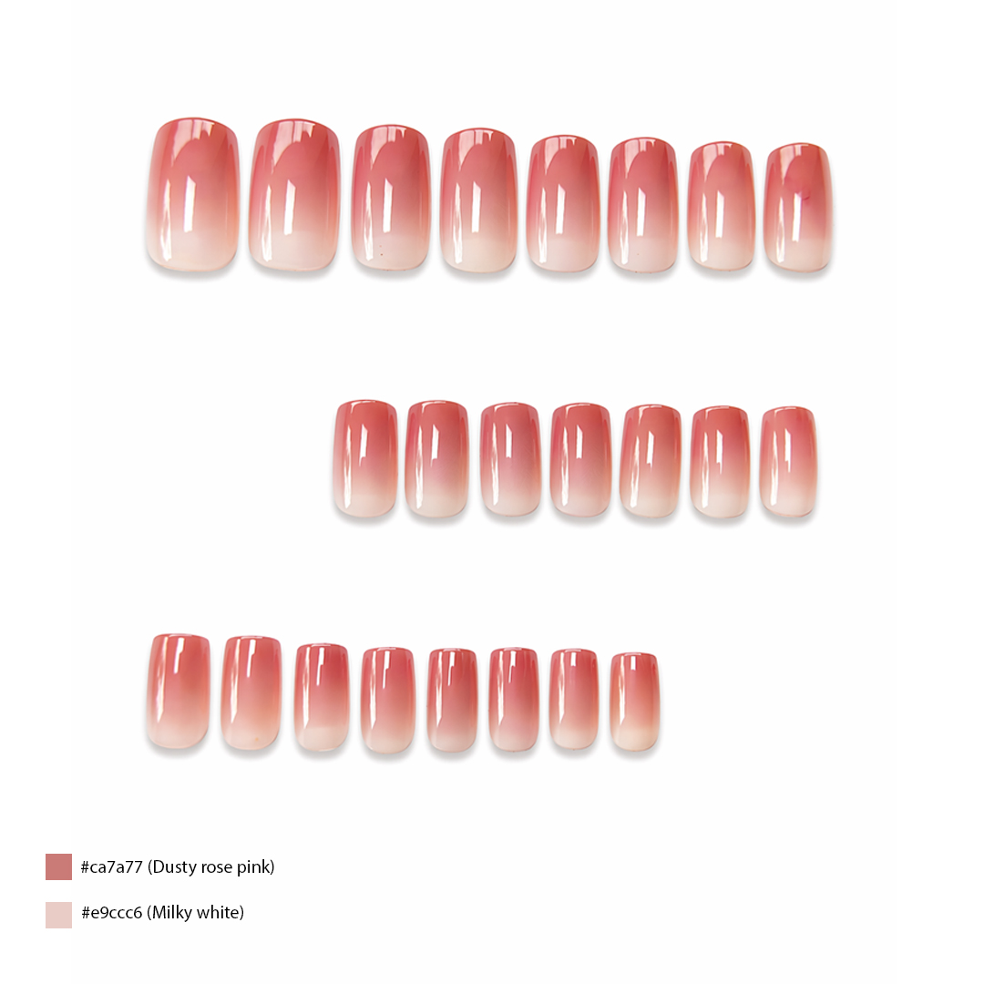 PRESS ON NAILS SQUARE ROSE WHISPER