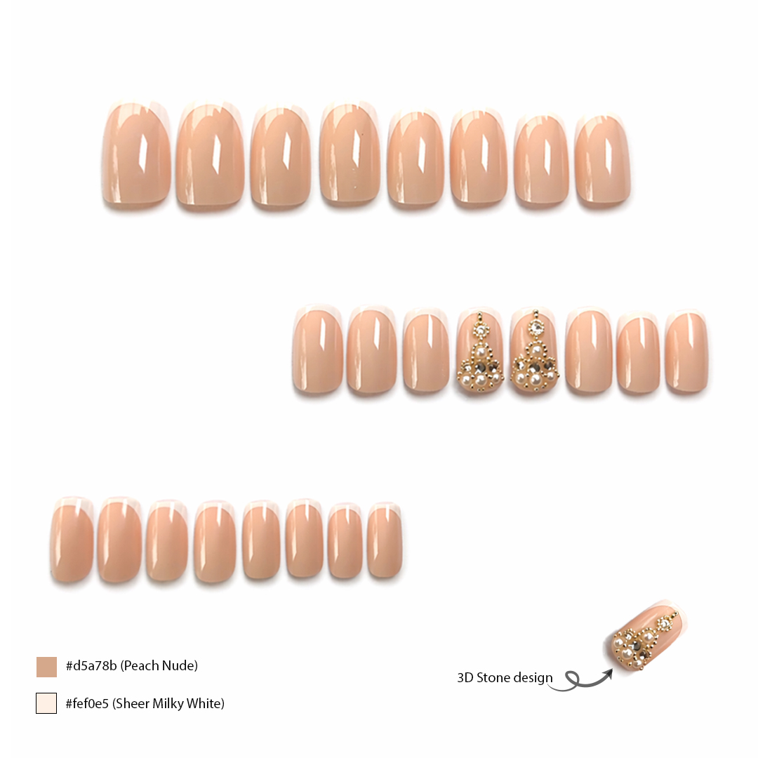 PRESS ON NAILS SQUARE BLUSH CROWN