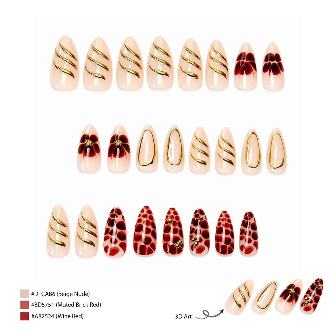 PRESS ON NAILS ALMOND MOLTEN ROUGH CONTOUR