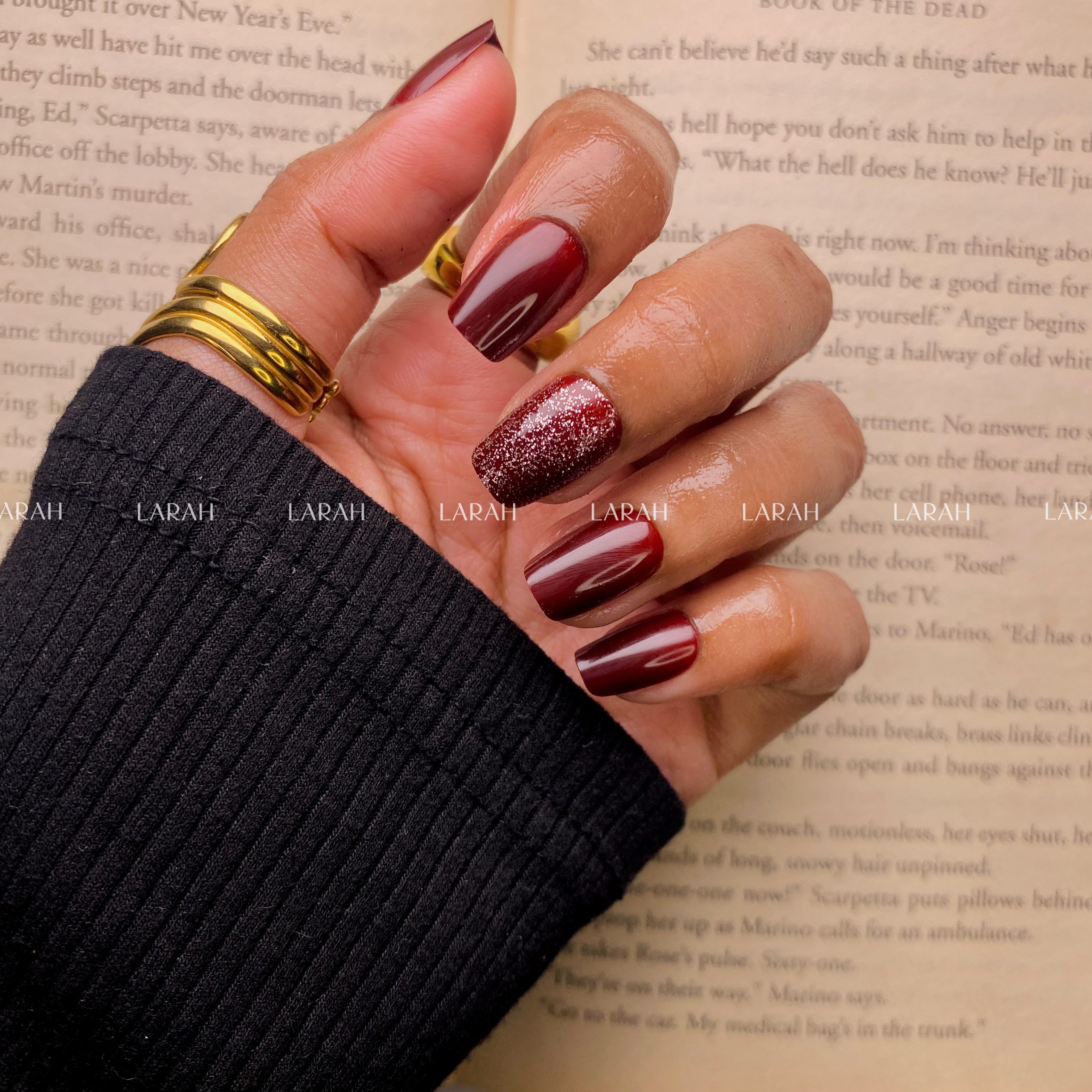 PRESS ON NAILS SQUARE GRAND MERLOT - Image 2