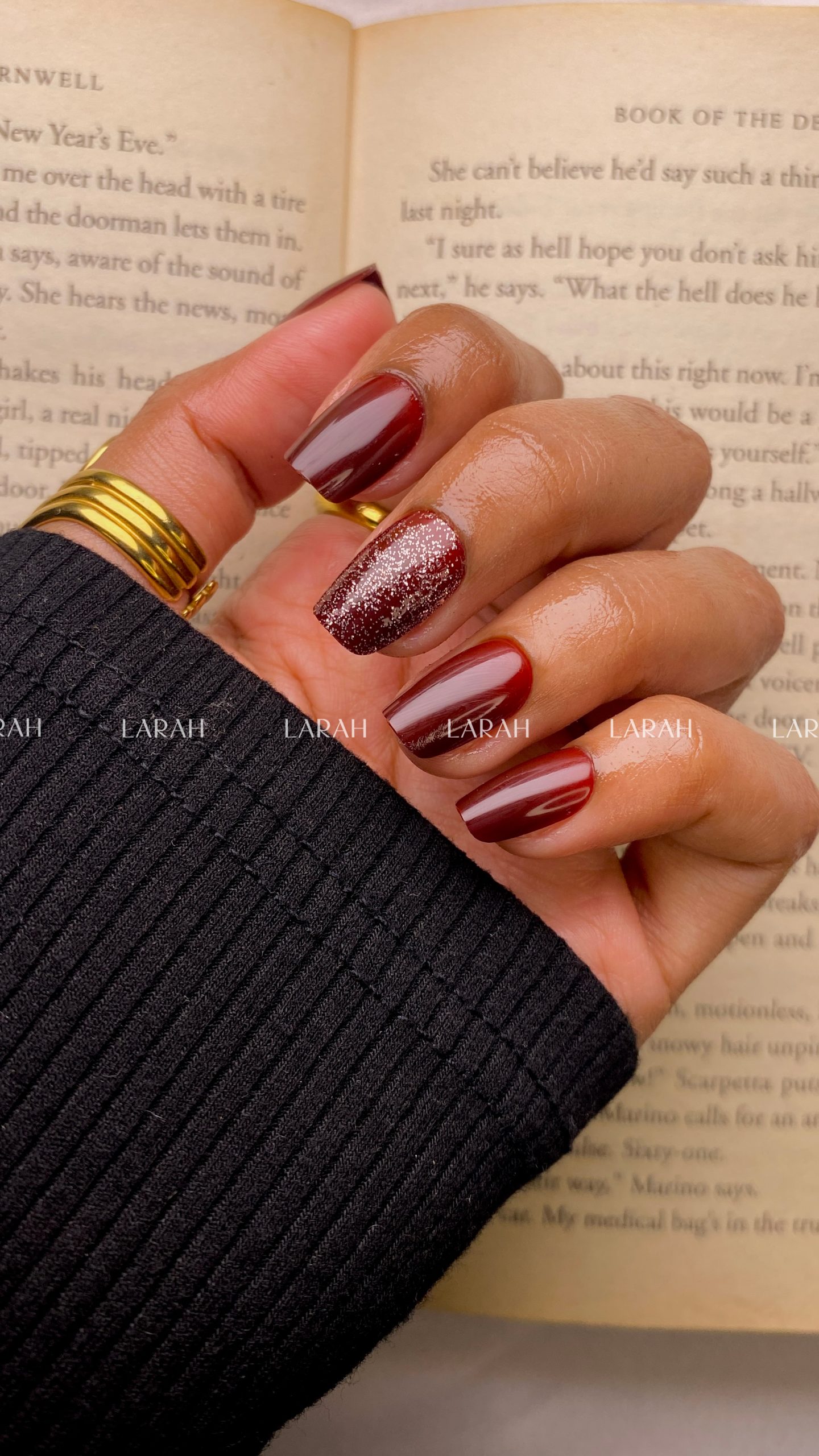 PRESS ON NAILS SQUARE GRAND MERLOT - Image 3