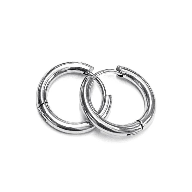 Lot Simple Style Stainless Steel Ear Studs Round Hoop Earring No Fade For Women Jewelry Accessories Daily Wear - Image 3